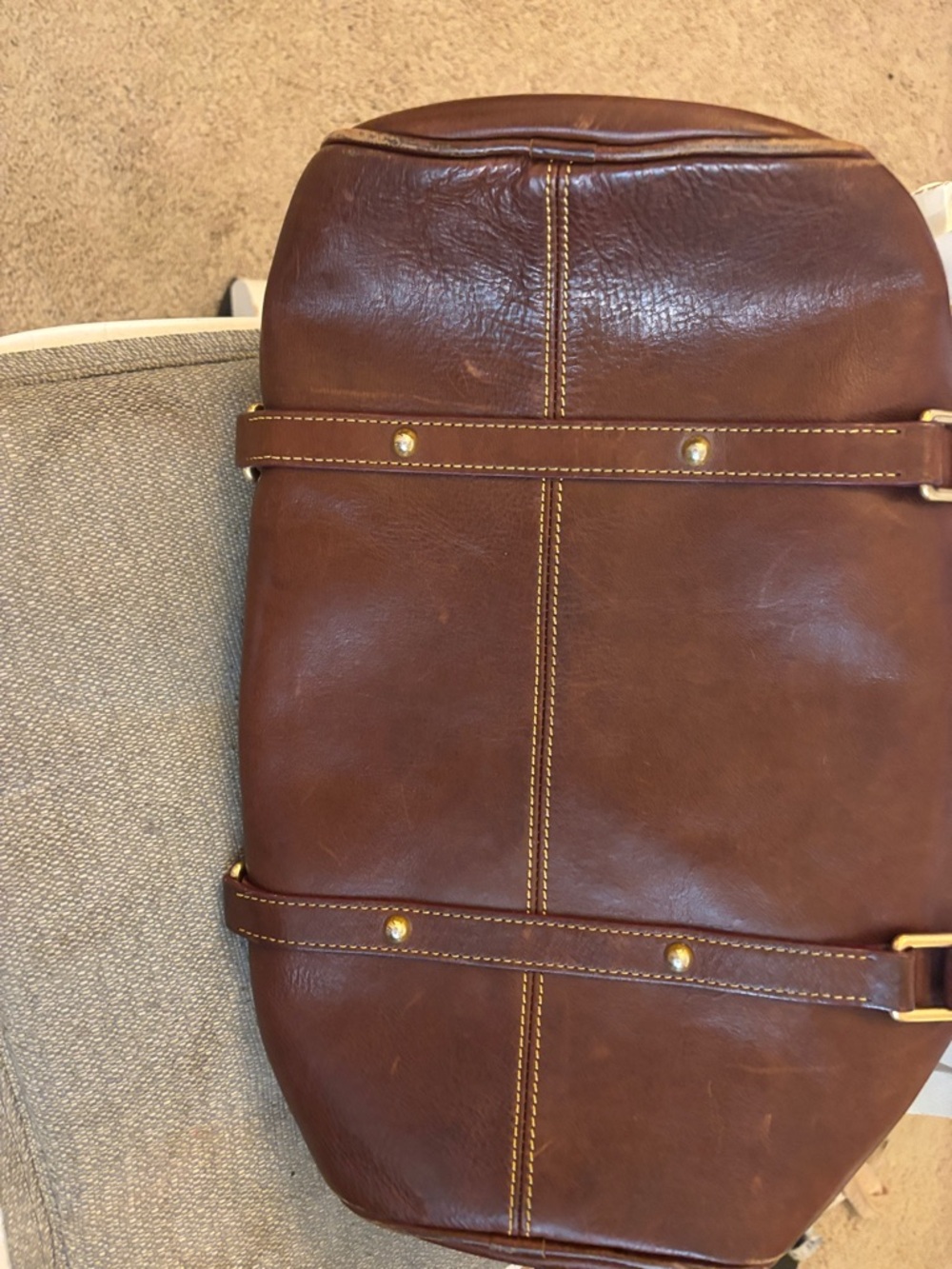 Dooney & Bourke Brown Leather Satchel with Braided Handles - Picture 8 of 10